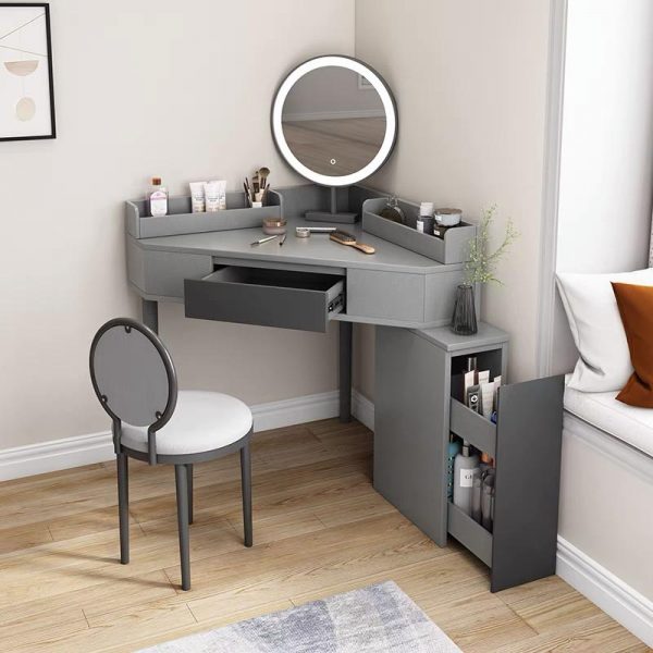 corner mirrored dressing table